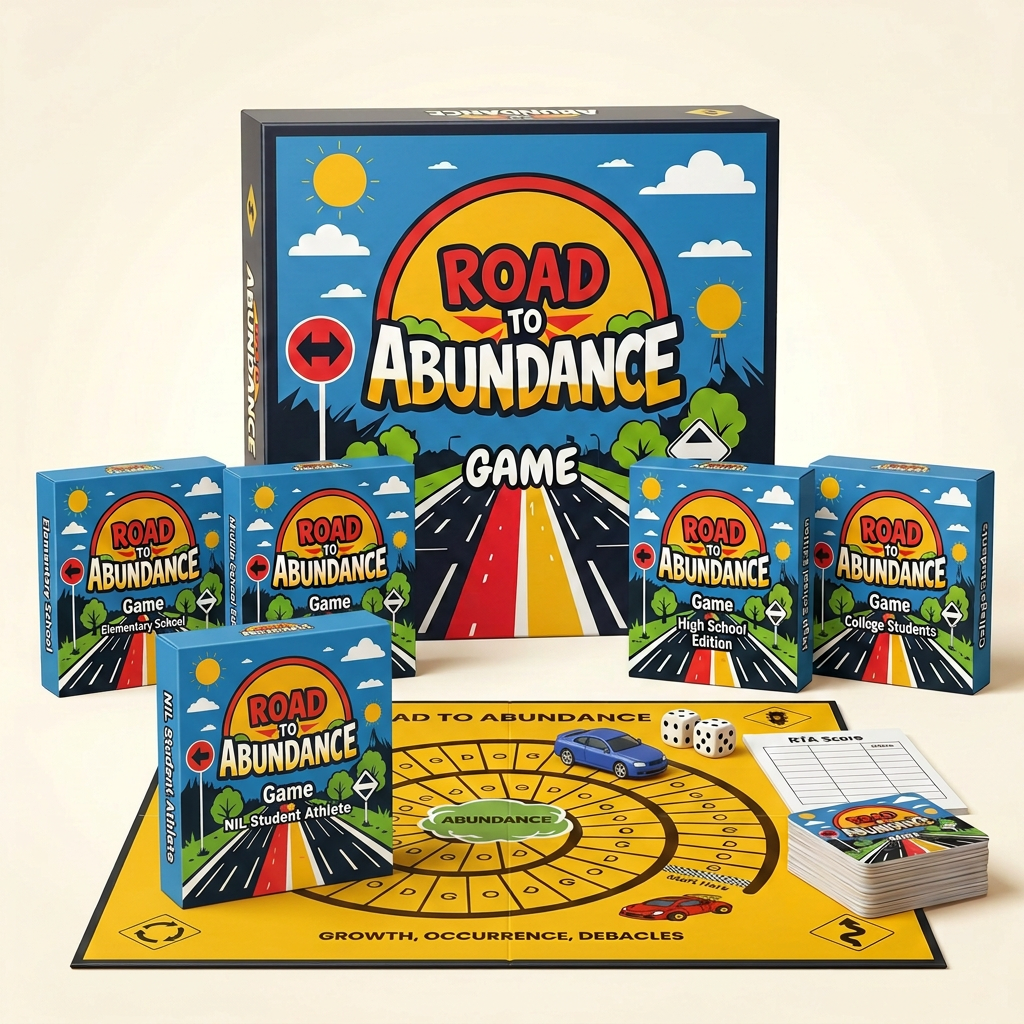Road to Abundance Financial Literacy Game Kit including Elementary, Middle, High School, College, and NIL Student Athletes editions